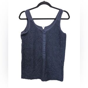 J. Crew Sleeveless Shirt‎ Navy Blue Lace Lined Tank Top Women's Size XS